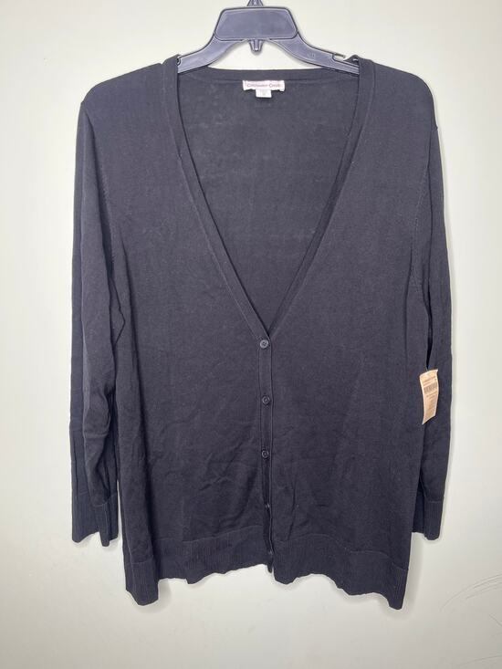 Coldwater Creek Sweaters - Coldwater Creek Silk Blend Black button Cardian 3X New